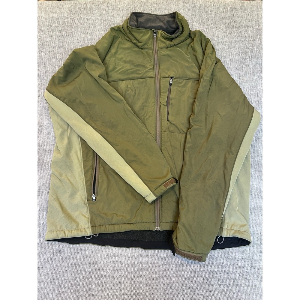 REI Men's XXL Olive Green Full Zip Soft Shell Fleece Lined Jacket